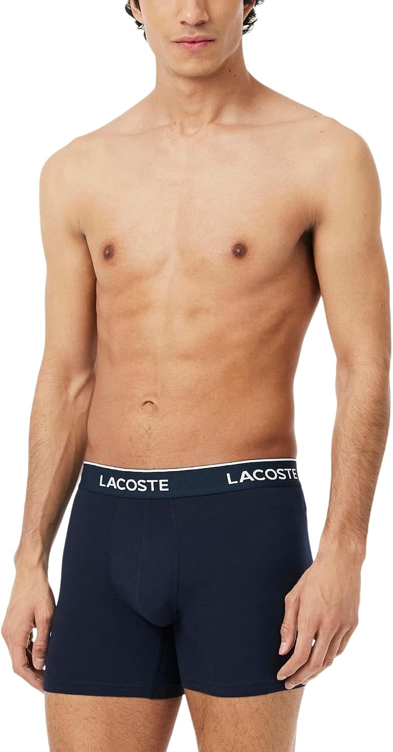 image:imageLacoste Mens Cotton Stretch Essentials Boxer Briefs 5packNavy BlueTurquin BluePhoenix Blue