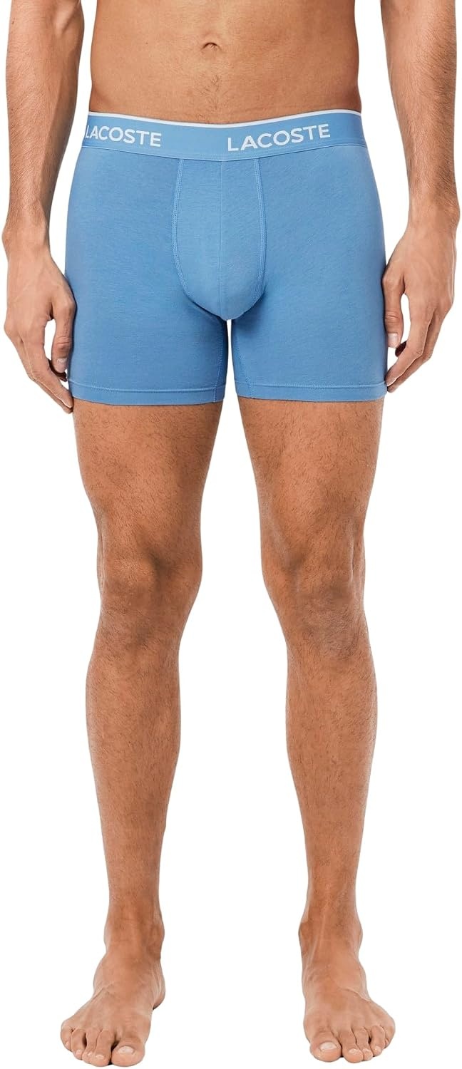 image:imageLacoste Mens Cotton Stretch Essentials Boxer Briefs 5packNavy BlueTurquin BluePhoenix Blue