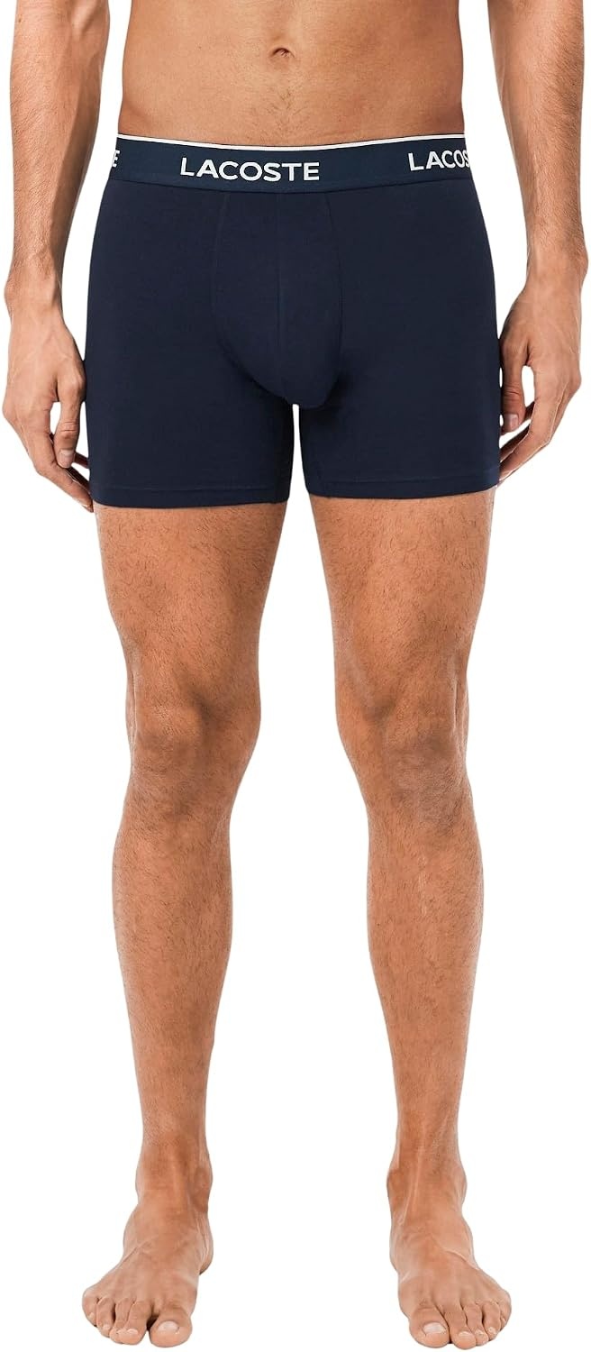 image:imageLacoste Mens Cotton Stretch Essentials Boxer Briefs 5packNavy BlueTurquin BluePhoenix Blue