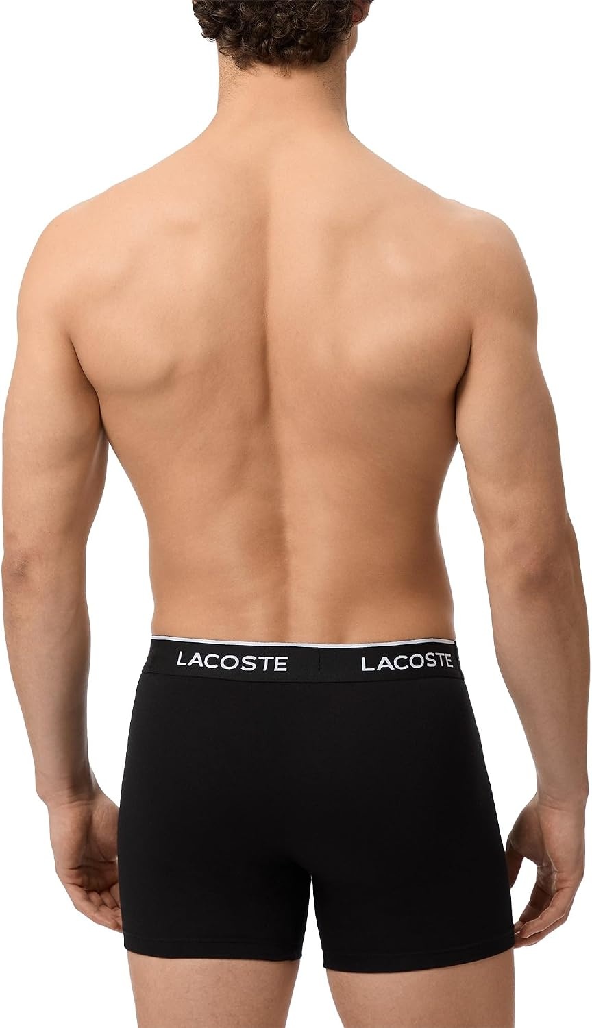 image:imageLacoste Mens Cotton Stretch Essentials Boxer Briefs 7pack Amazon ExclusivesBlackWhiteFont