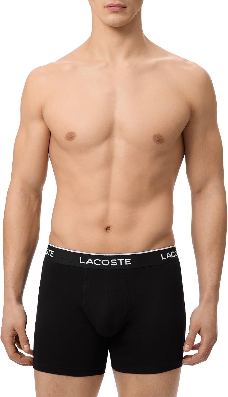 image:imageLacoste Mens Cotton Stretch Essentials Boxer Briefs 7pack Amazon ExclusivesBlackWhiteFont