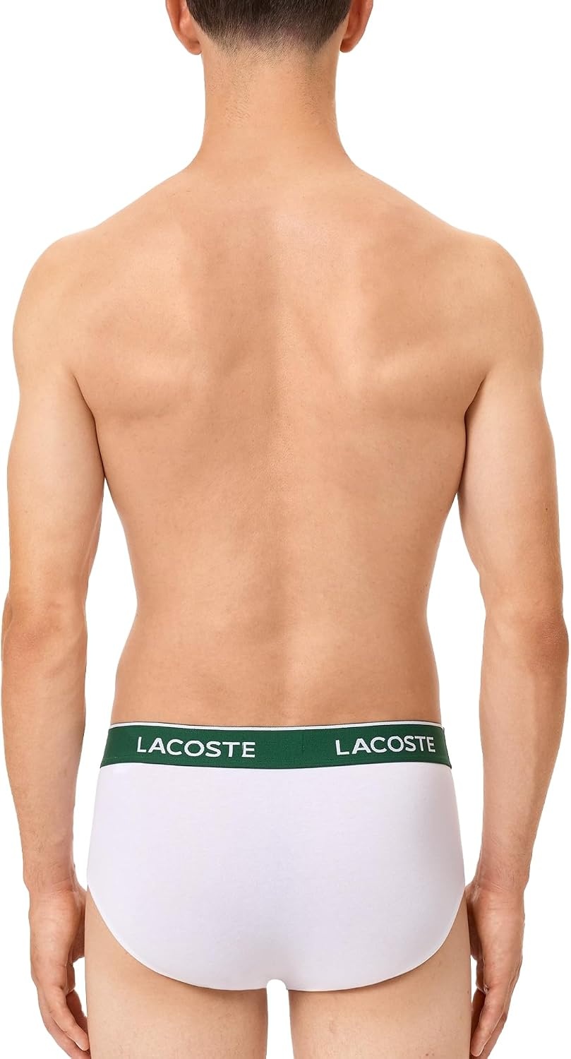 image:imageLacoste Mens Cotton Stretch Essentials Briefs 5pack Amazon ExclusivesBlackWhiteSilver Chine