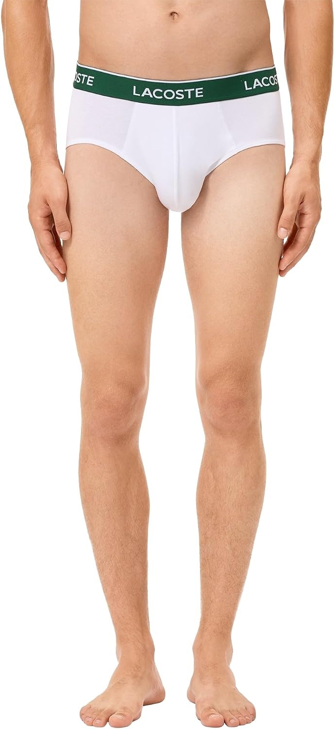 image:imageLacoste Mens Cotton Stretch Essentials Briefs 5pack Amazon ExclusivesBlackWhiteSilver Chine