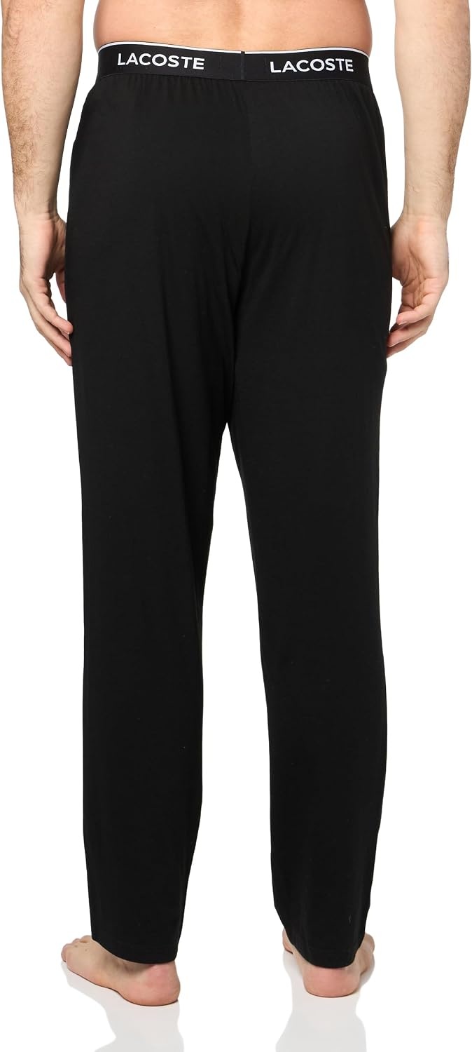 image:imageLacoste Mens Cotton Stretch Essentials Relaxed Fit Pajama PantsBlack