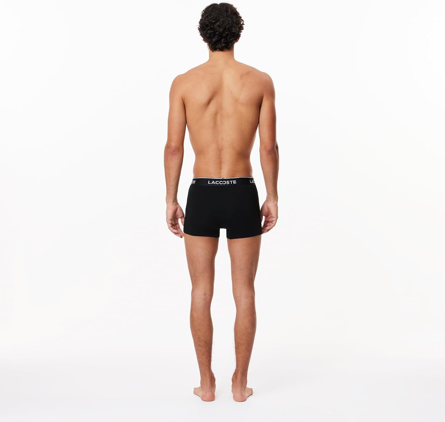 image:imageLacoste Mens Cotton Stretch Essentials Trunks 3packBlack With Black Waistbands
