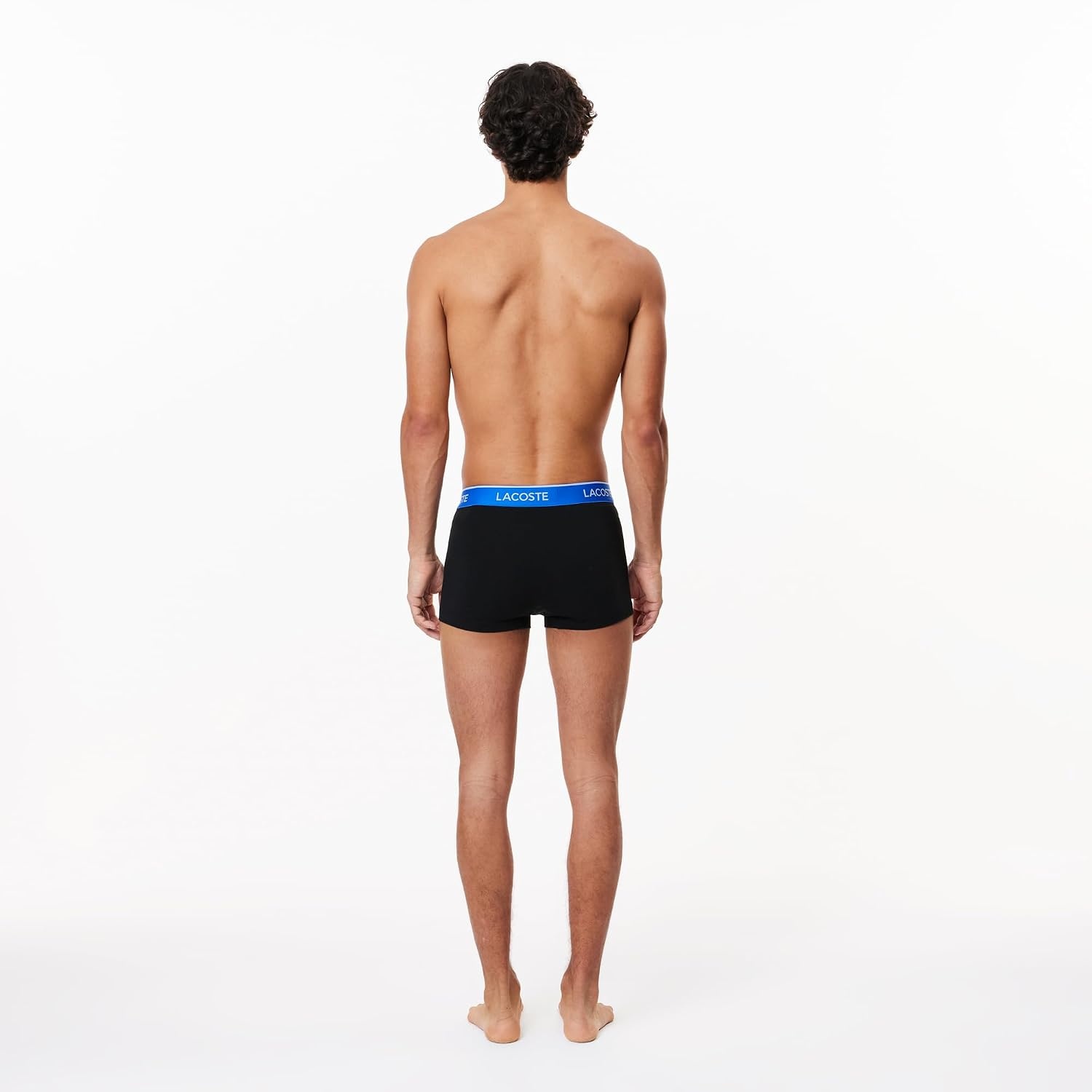 image:imageLacoste Mens Cotton Stretch Essentials Trunks 3packBlack With Ocean BlueSky MistGraphite Waistbands