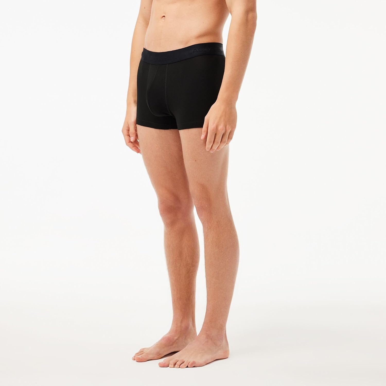 image:imageLacoste Mens Cotton Stretch Essentials Trunks 3packBlackBlackBlack