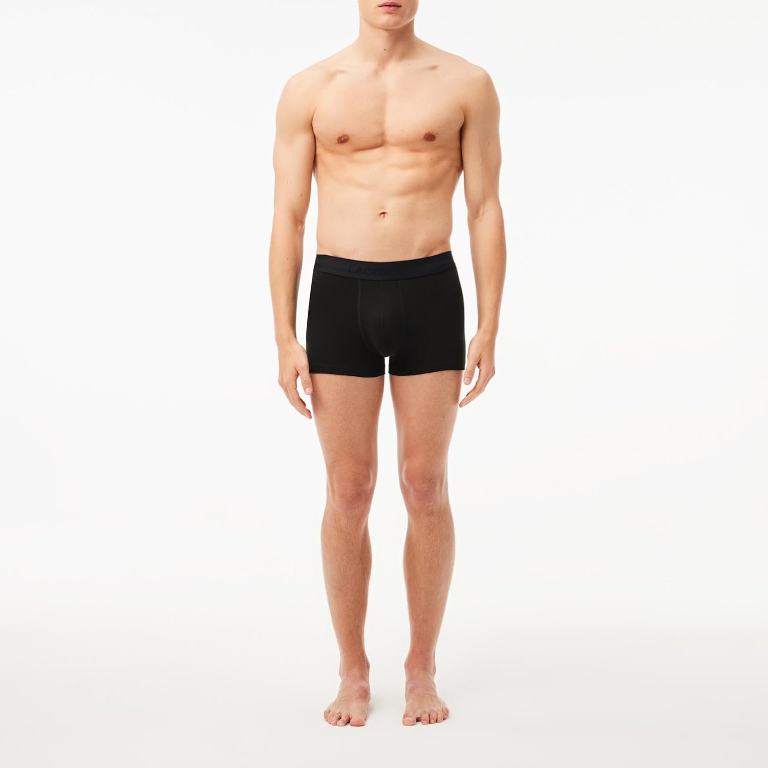 image:imageLacoste Mens Cotton Stretch Essentials Trunks 3packBlackBlackBlack