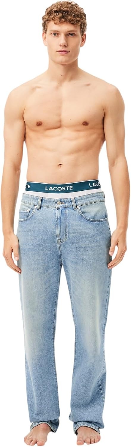 image:imageLacoste Mens Cotton Stretch Essentials Trunks 3packBlackWhiteGrey