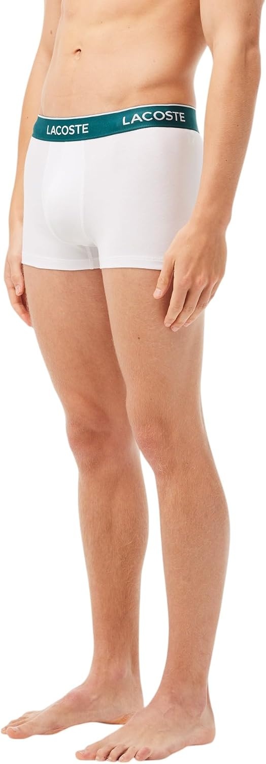 image:imageLacoste Mens Cotton Stretch Essentials Trunks 3packBlackWhiteGrey
