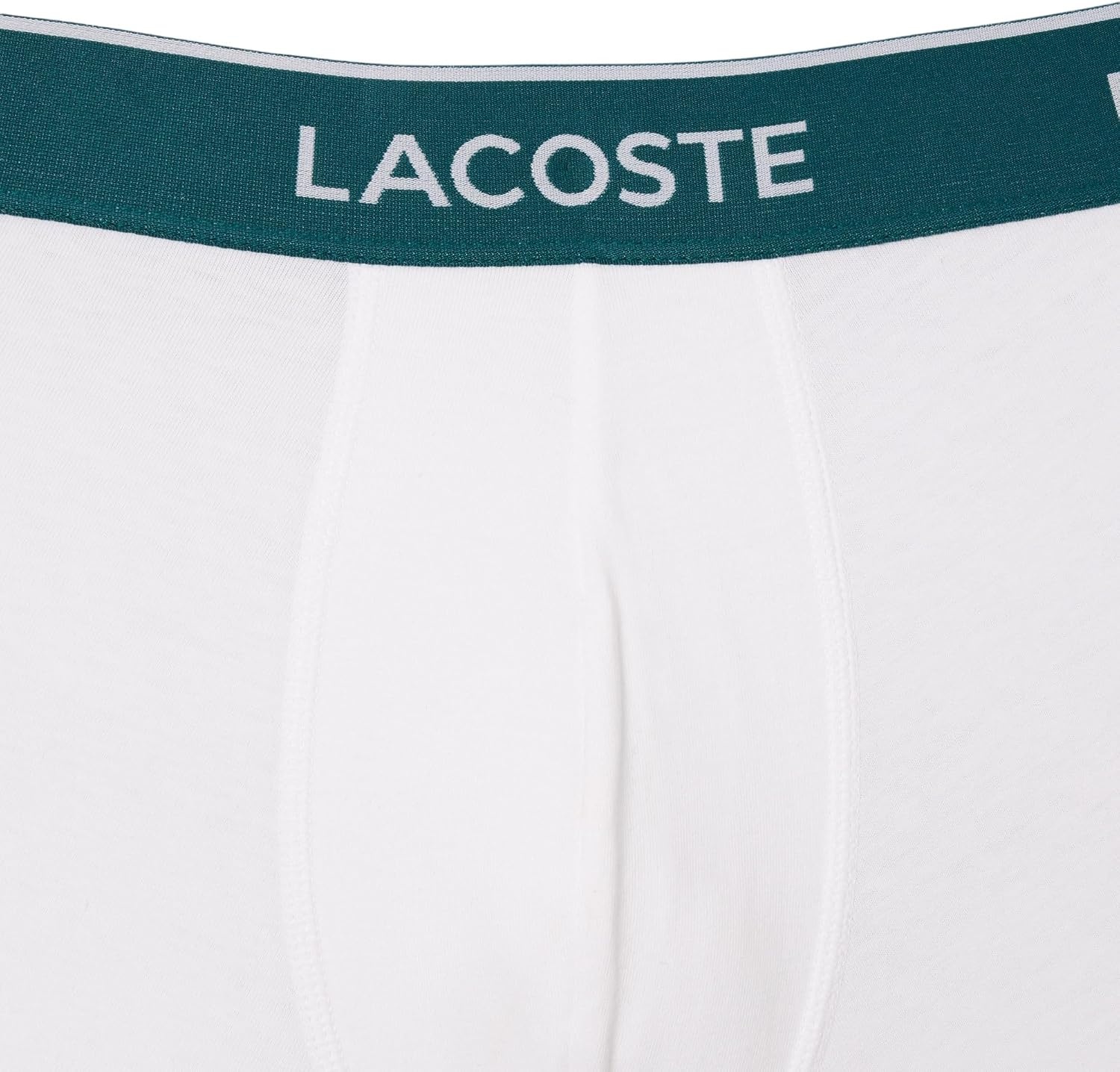 image:imageLacoste Mens Cotton Stretch Essentials Trunks 3packBlackWhiteGrey