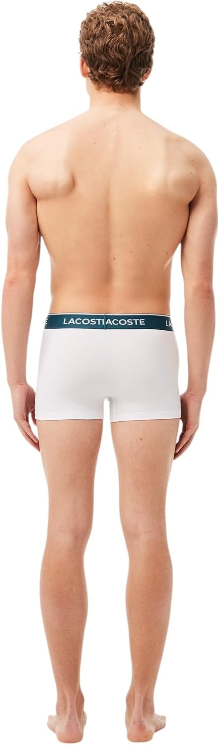 image:imageLacoste Mens Cotton Stretch Essentials Trunks 3packBlackWhiteGrey