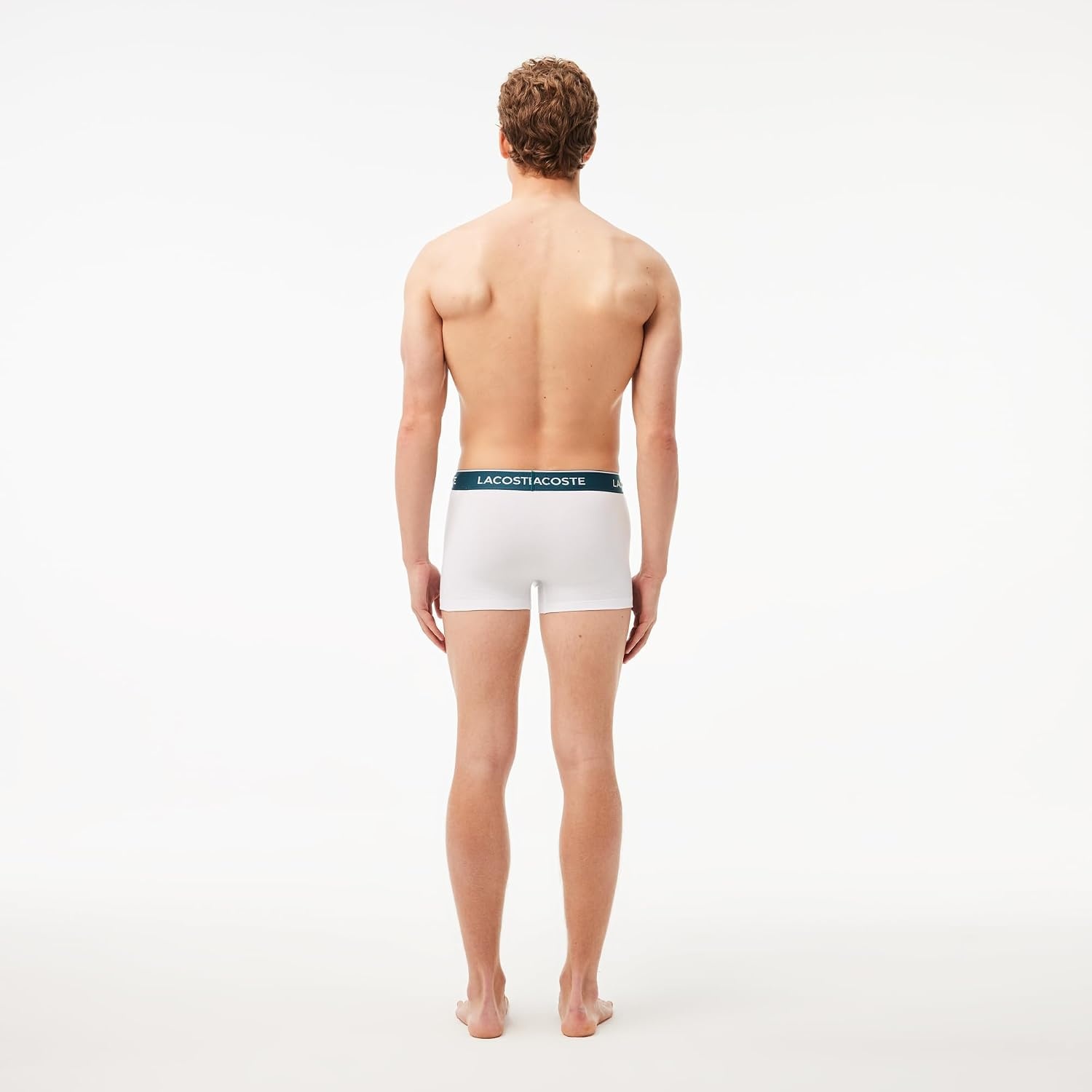 image:imageLacoste Mens Cotton Stretch Essentials Trunks 3packBlackWhiteGrey With Multicolor Waistband