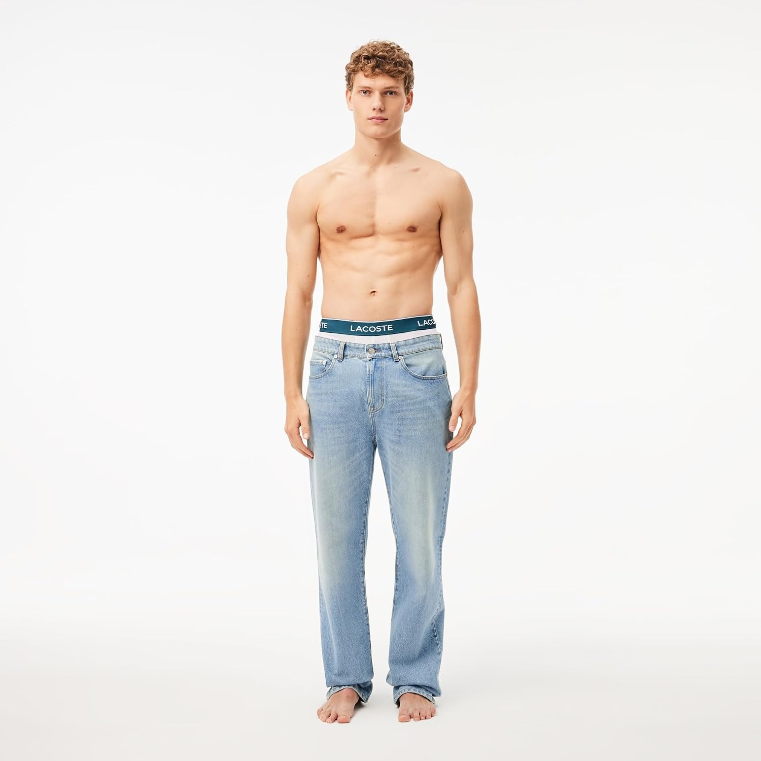image:imageLacoste Mens Cotton Stretch Essentials Trunks 3packBlackWhiteGrey With Multicolor Waistband