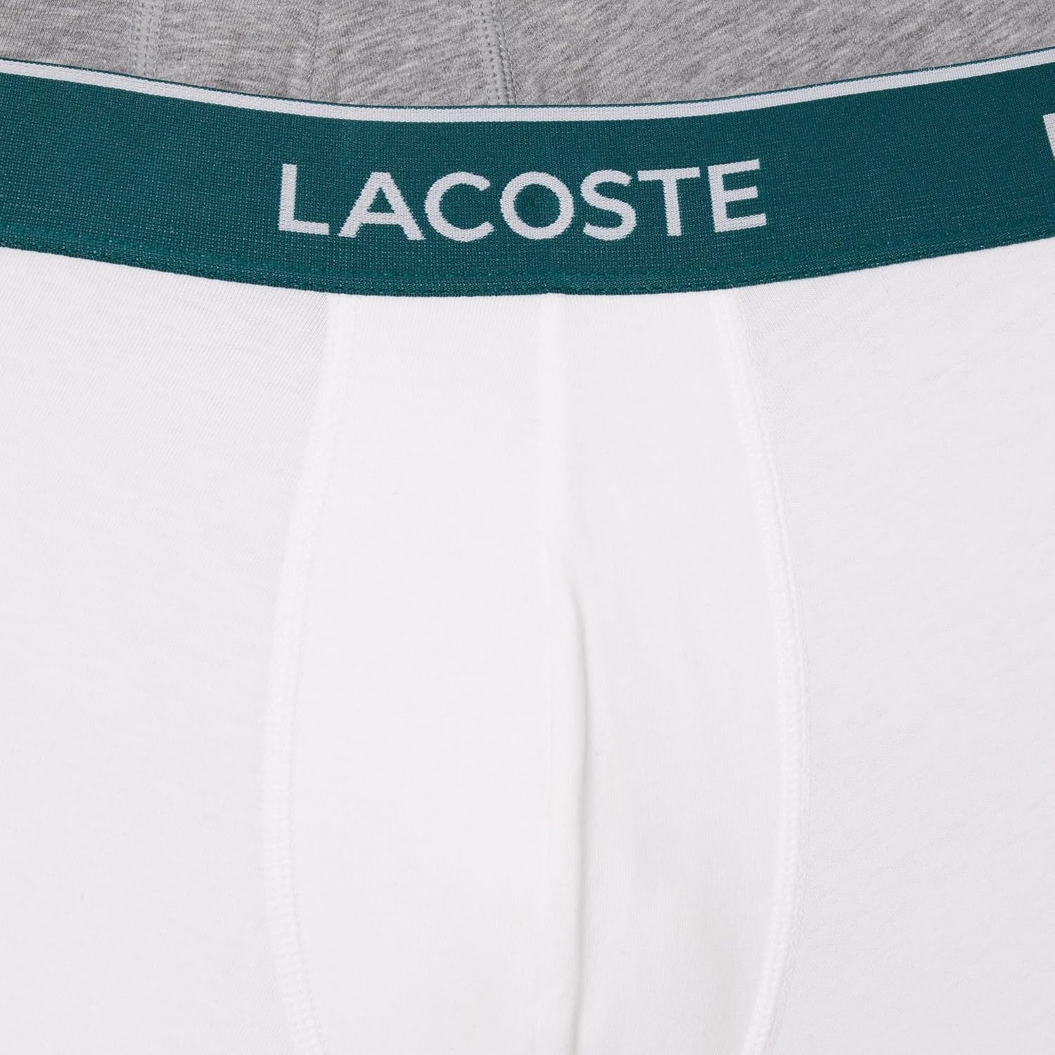 image:imageLacoste Mens Cotton Stretch Essentials Trunks 3packBlackWhiteGrey With Multicolor Waistband