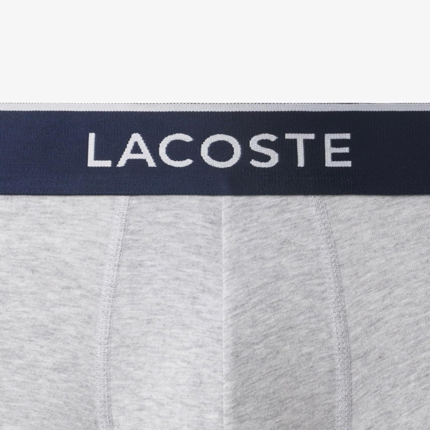 image:imageLacoste Mens Cotton Stretch Essentials Trunks 3packDove Grey