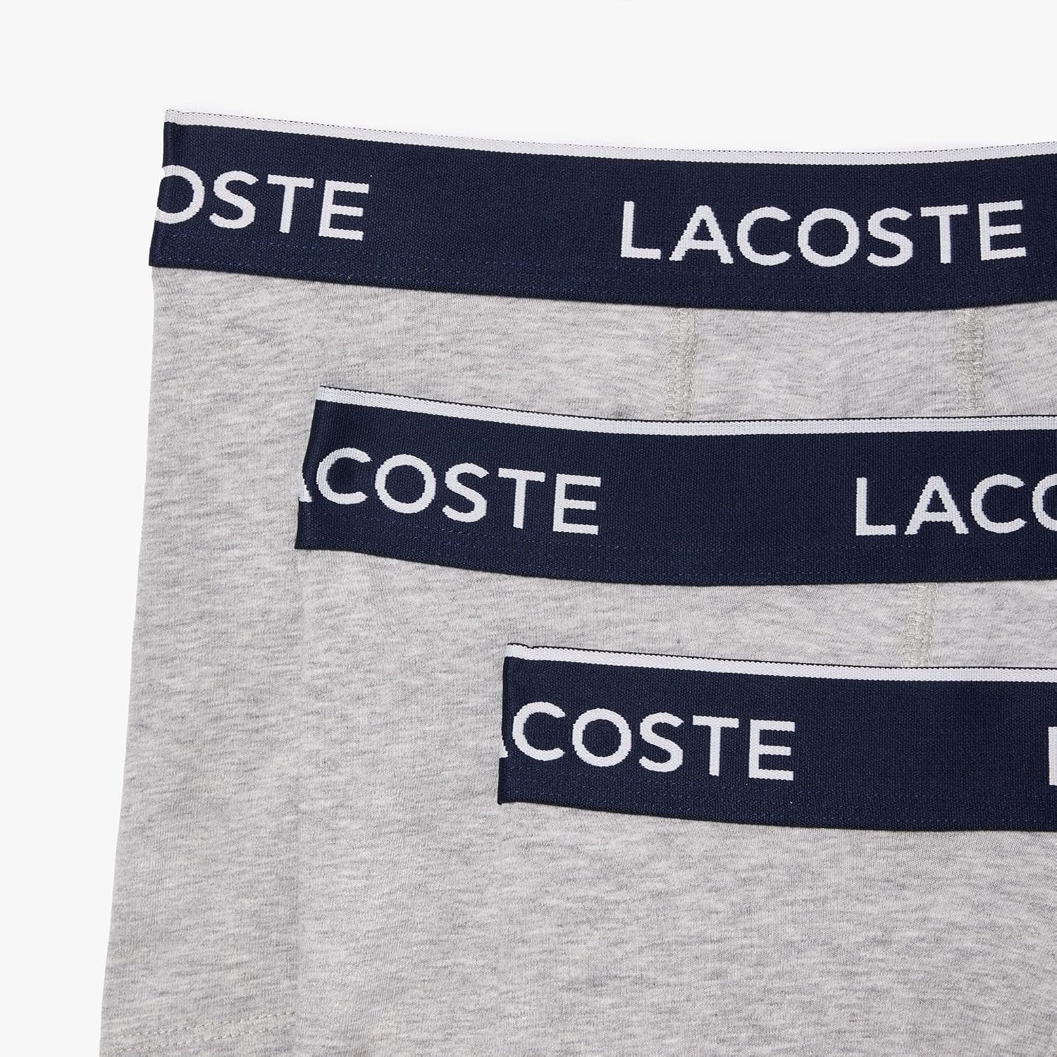 image:imageLacoste Mens Cotton Stretch Essentials Trunks 3packDove Grey