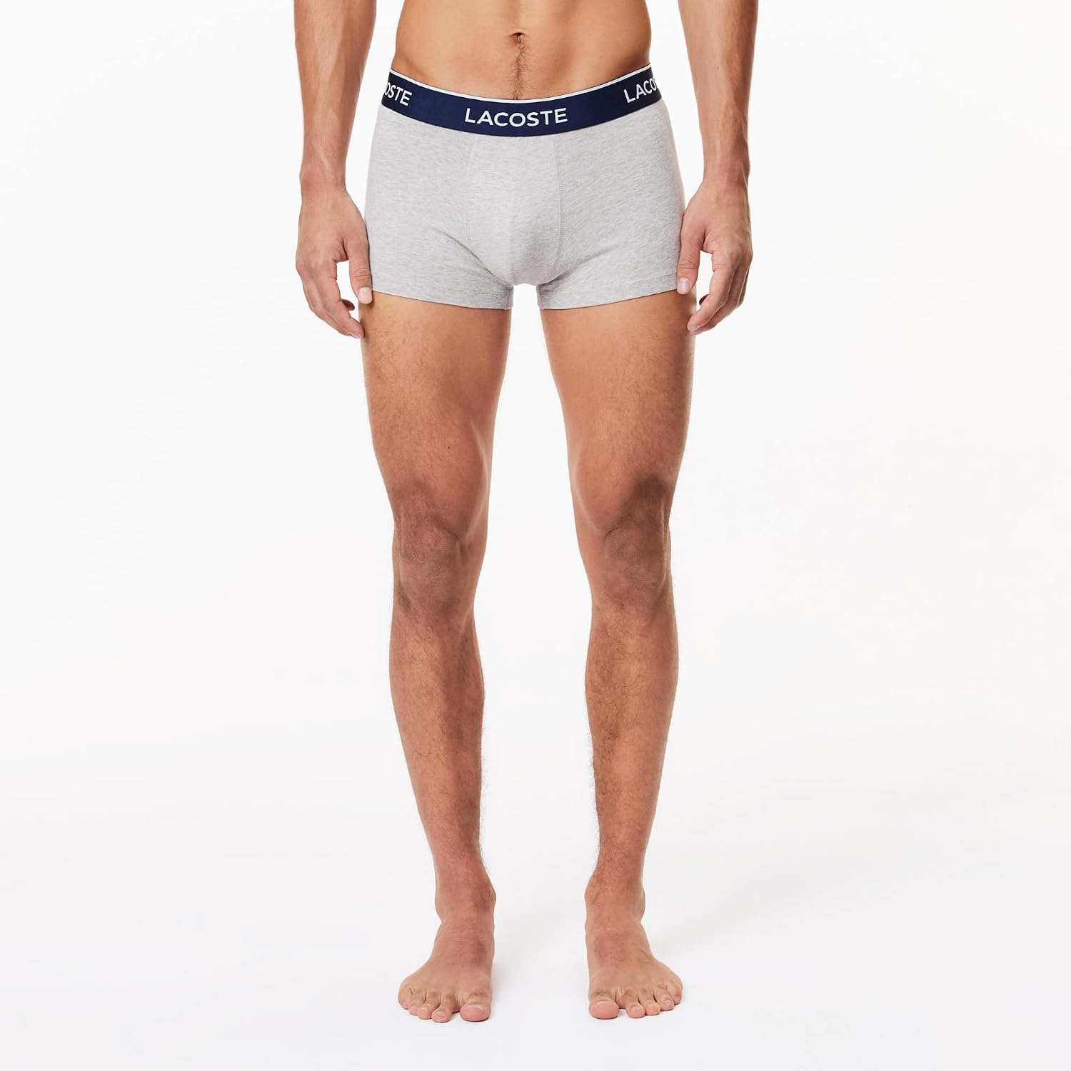 image:imageLacoste Mens Cotton Stretch Essentials Trunks 3packDove Grey