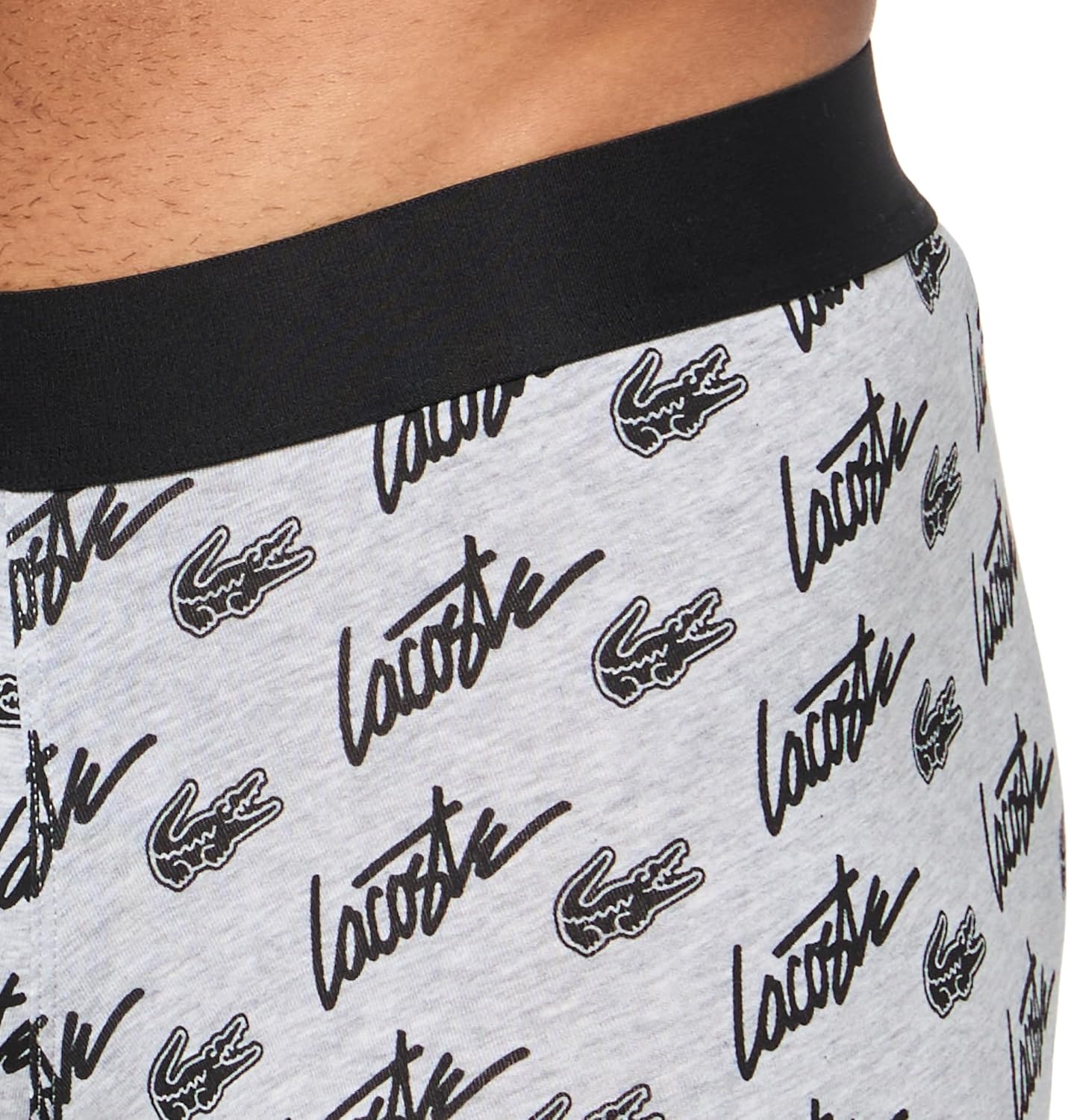 image:imageLacoste Mens Cotton Stretch Essentials Trunks 3packGreyBlack