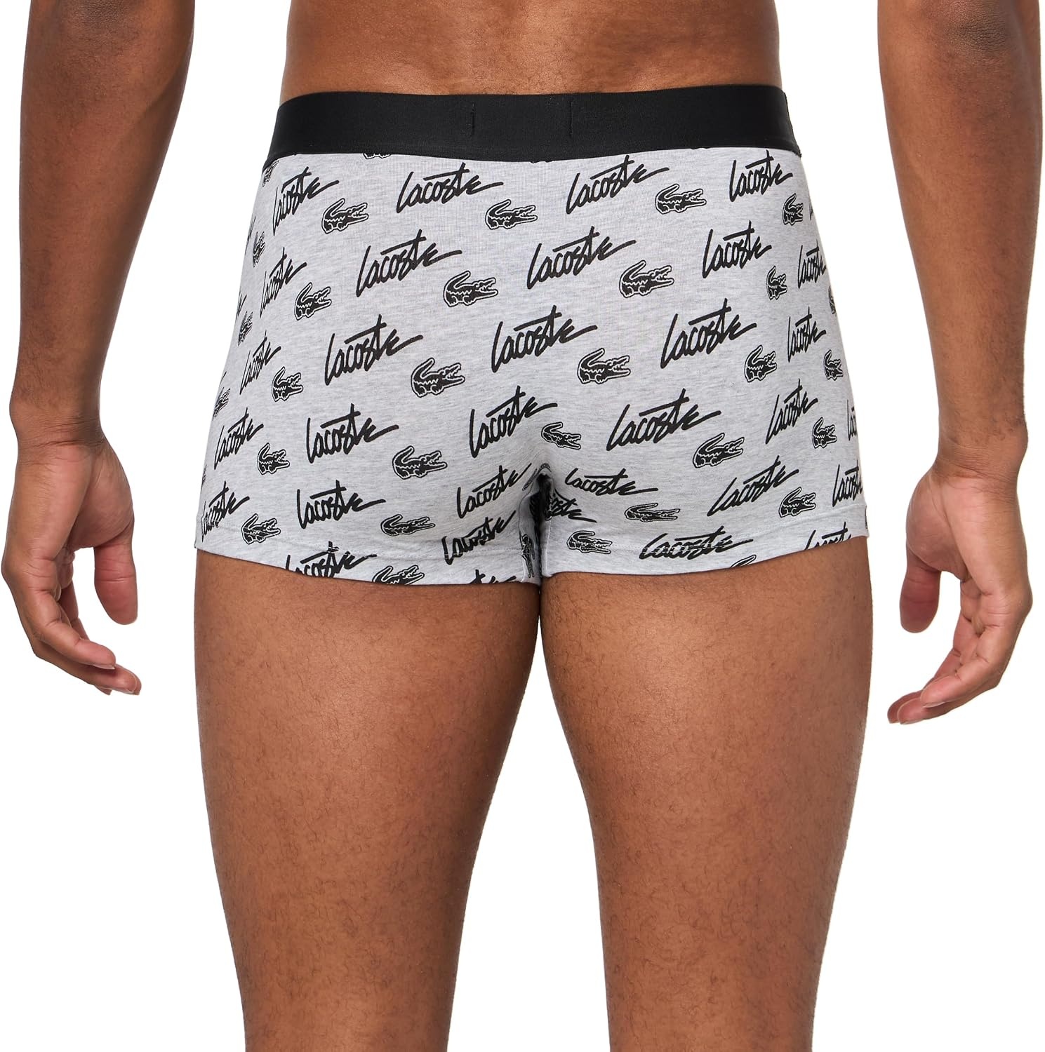 image:imageLacoste Mens Cotton Stretch Essentials Trunks 3packGreyBlack