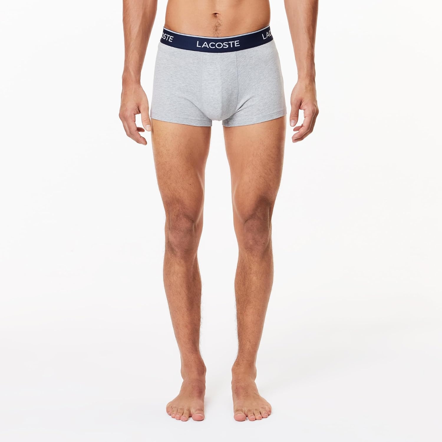 image:imageLacoste Mens Cotton Stretch Essentials Trunks 3packLight BlueBright BlueGrey