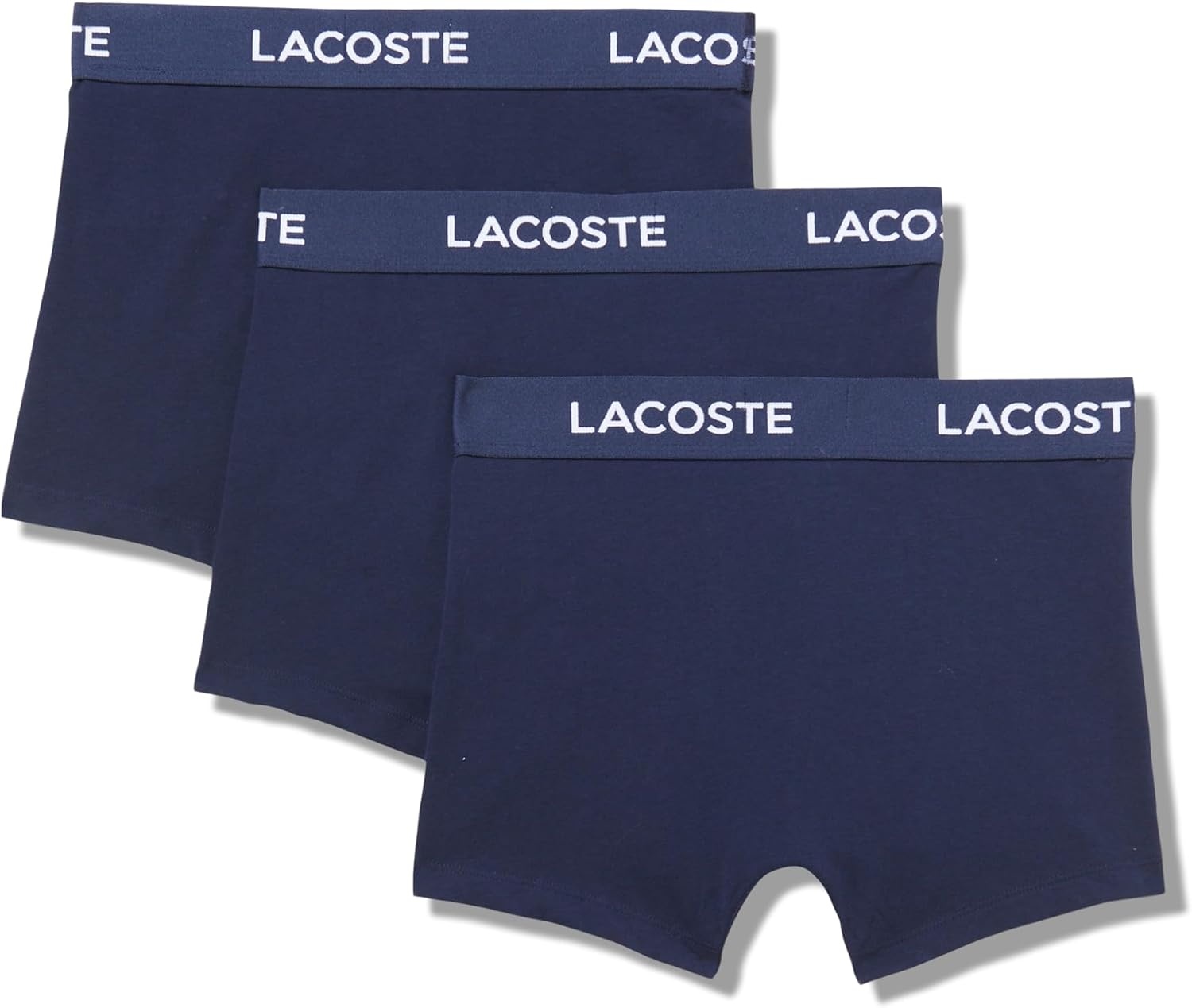 image:imageLacoste Mens Cotton Stretch Essentials Trunks 3packNavy Blue