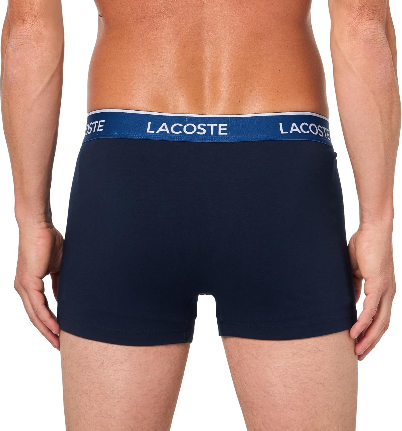 image:imageLacoste Mens Cotton Stretch Essentials Trunks 3packNavy BlueBluePink