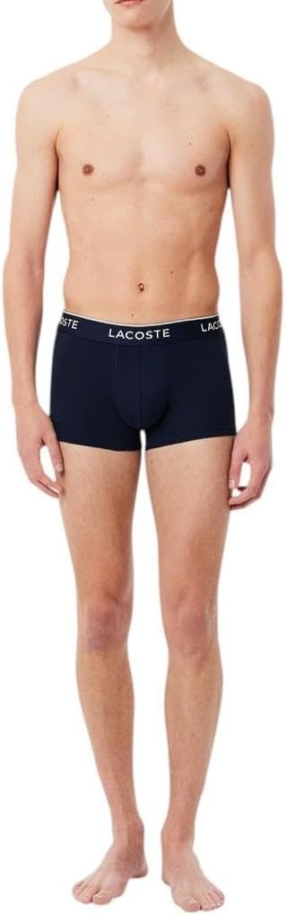 image:imageLacoste Mens Cotton Stretch Essentials Trunks 3packNavy BlueGreenRed