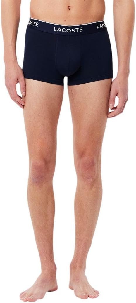 image:imageLacoste Mens Cotton Stretch Essentials Trunks 3packNavy BlueGreenRed
