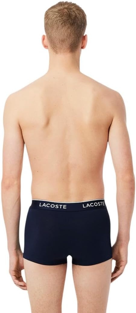 image:imageLacoste Mens Cotton Stretch Essentials Trunks 3packNavy BlueGreenRed