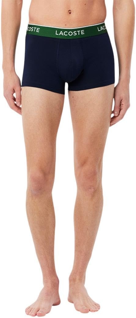 image:imageLacoste Mens Cotton Stretch Essentials Trunks 3packNavy BlueGreenRed