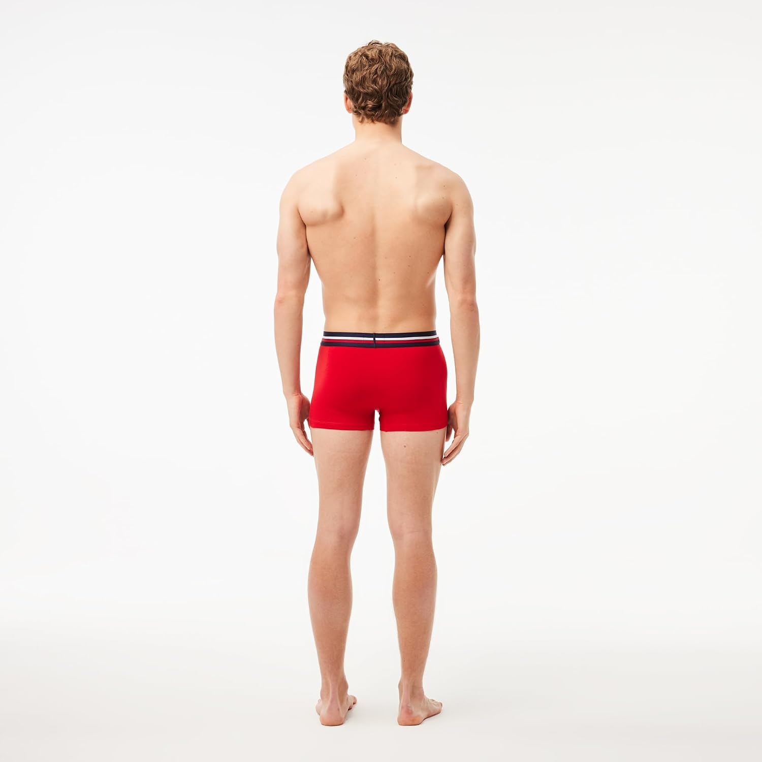 image:imageLacoste Mens Cotton Stretch Essentials Trunks 3packNavy BlueGreyRed