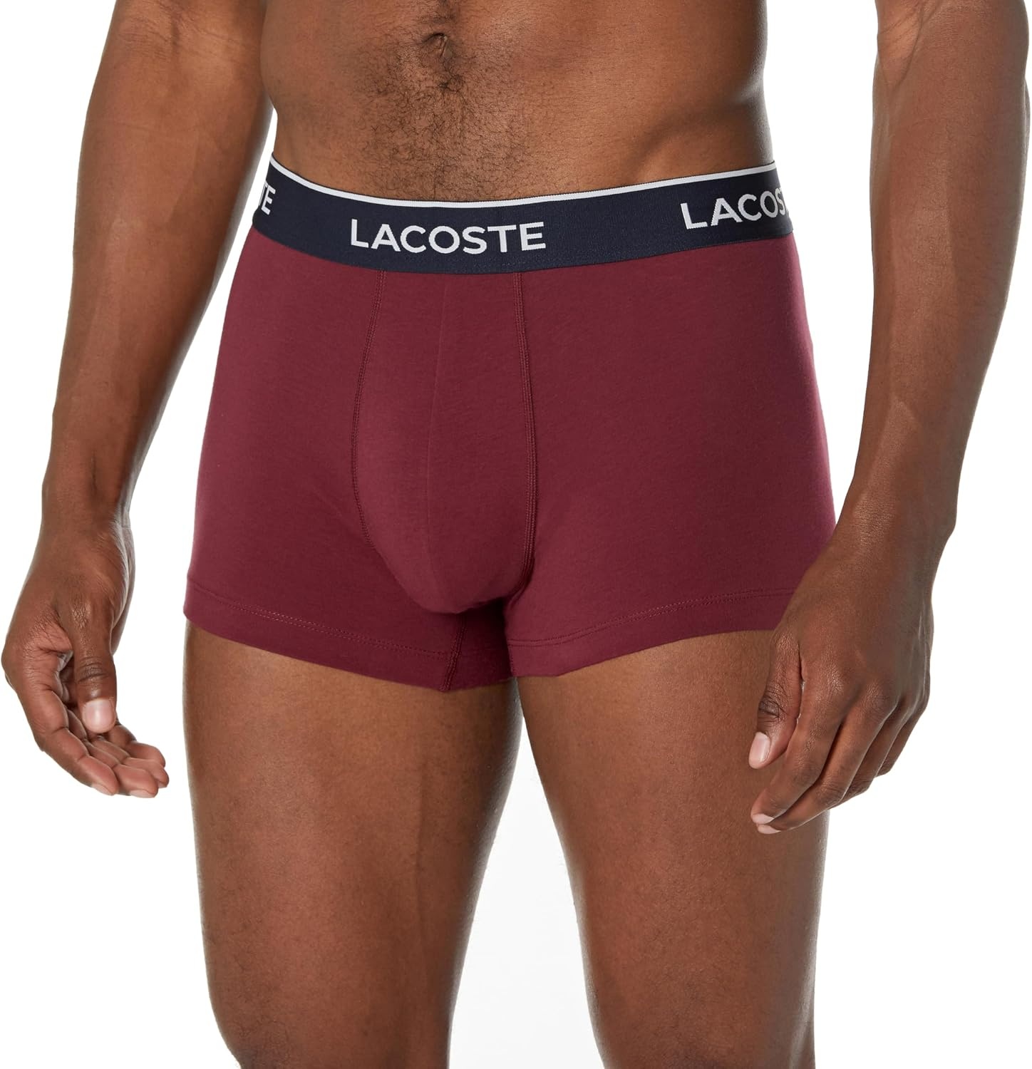 image:imageLacoste Mens Cotton Stretch Essentials Trunks 3packNavy BlueOrangeMaroon