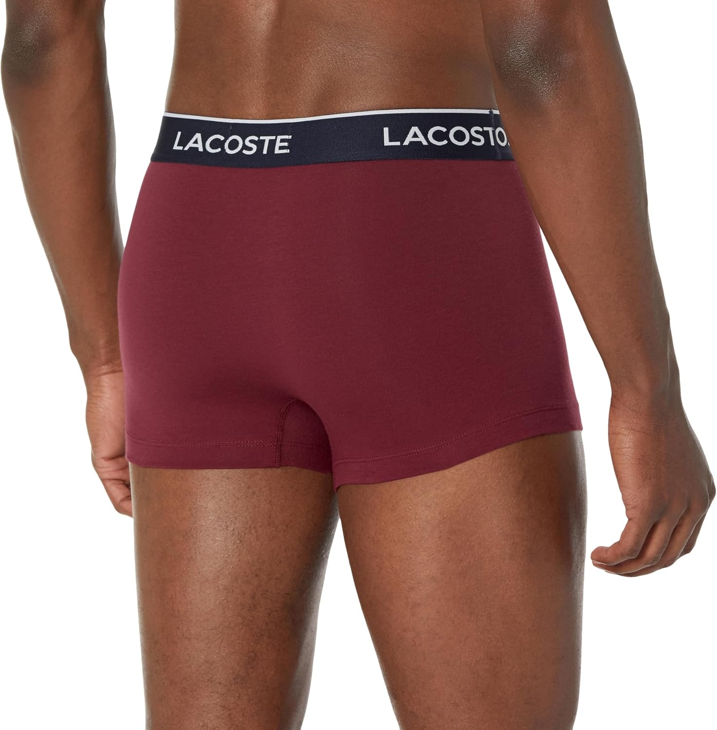 image:imageLacoste Mens Cotton Stretch Essentials Trunks 3packNavy BlueOrangeMaroon