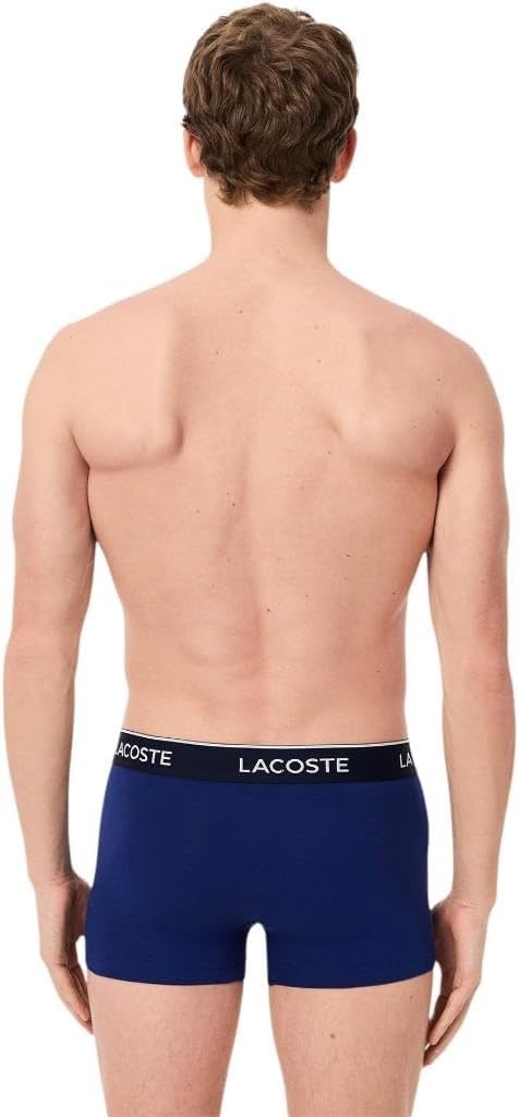 image:imageLacoste Mens Cotton Stretch Essentials Trunks 3packNavy BlueRedBlue