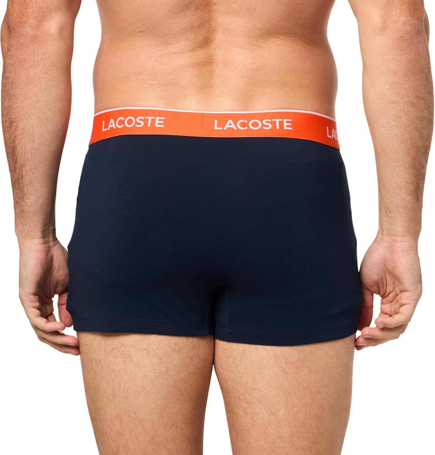 image:imageLacoste Mens Cotton Stretch Essentials Trunks 3packNavy BlueSequoiaOrange