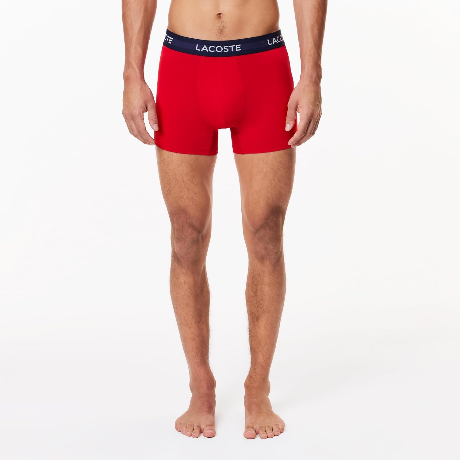 image:imageLacoste Mens Cotton Stretch Essentials Trunks 3packNavy BlueWhiteRed New