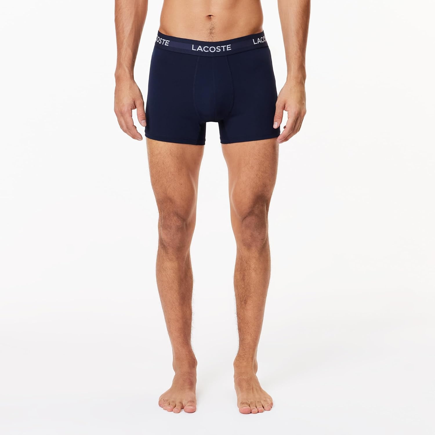 image:imageLacoste Mens Cotton Stretch Essentials Trunks 3packNavy BlueWhiteRed New