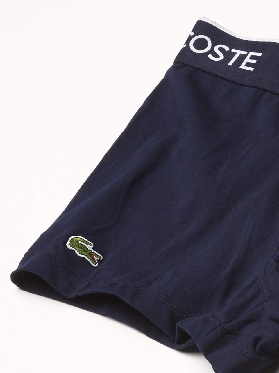 image:imageLacoste Mens Cotton Stretch Essentials Trunks 3packNavy With Azure BlueGreen PepperMustard Waistbands New