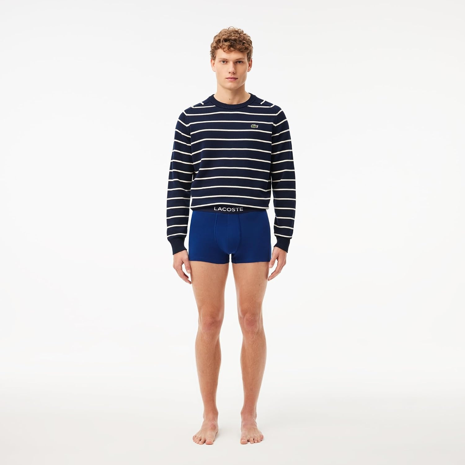 image:imageLacoste Mens Cotton Stretch Essentials Trunks 3packNavyRedBlue