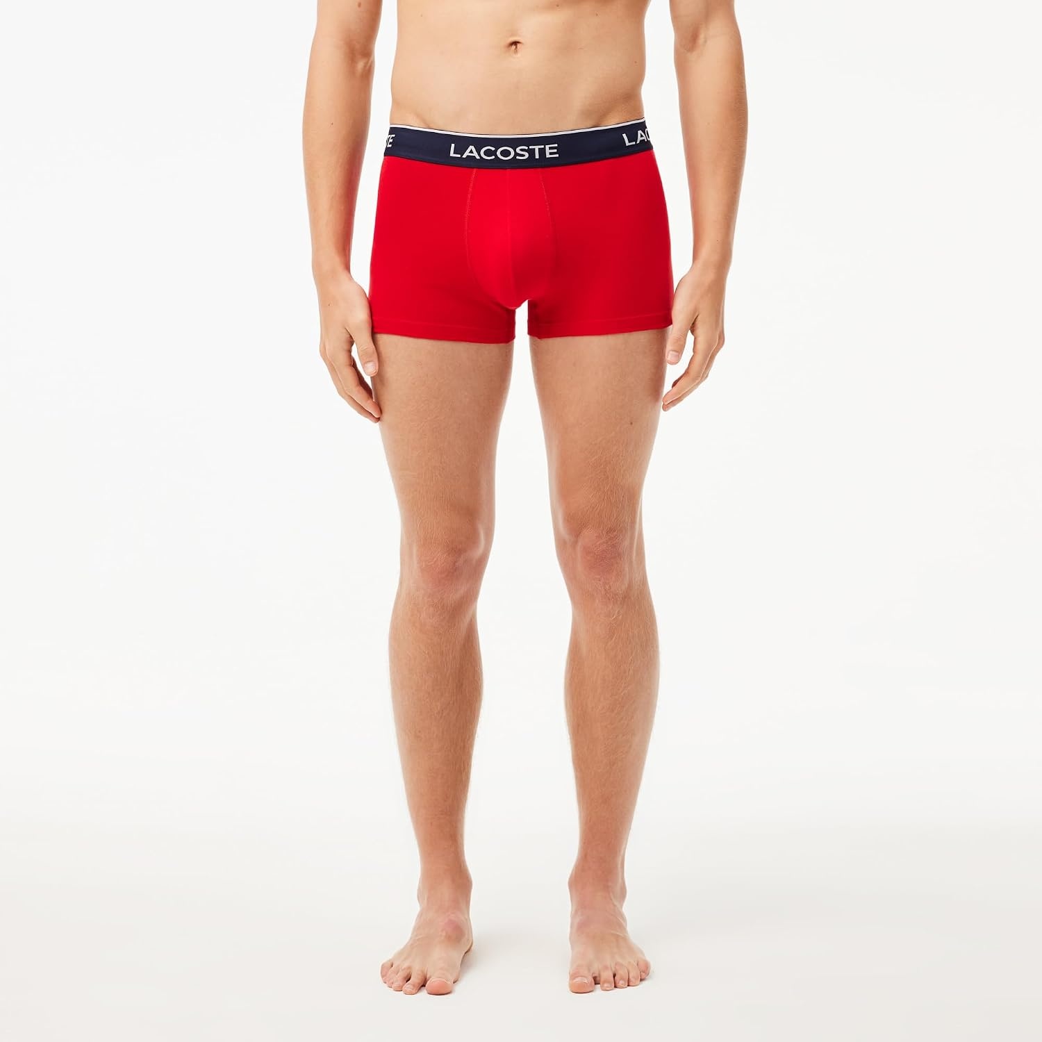 image:imageLacoste Mens Cotton Stretch Essentials Trunks 3packNavyRedBlue