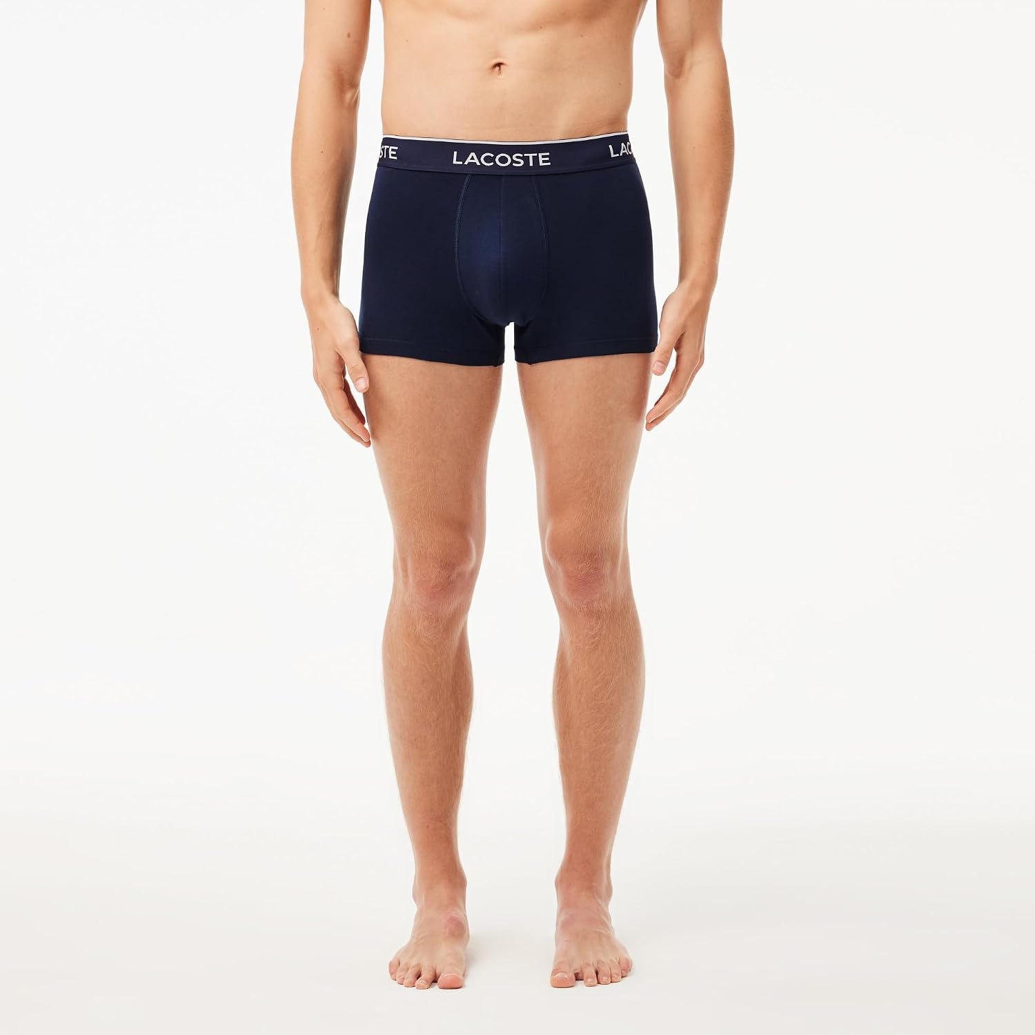 image:imageLacoste Mens Cotton Stretch Essentials Trunks 3packNavyRedBlue