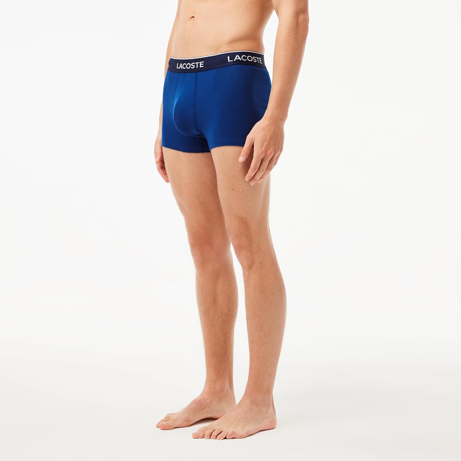 image:imageLacoste Mens Cotton Stretch Essentials Trunks 3packNavyRedBlue