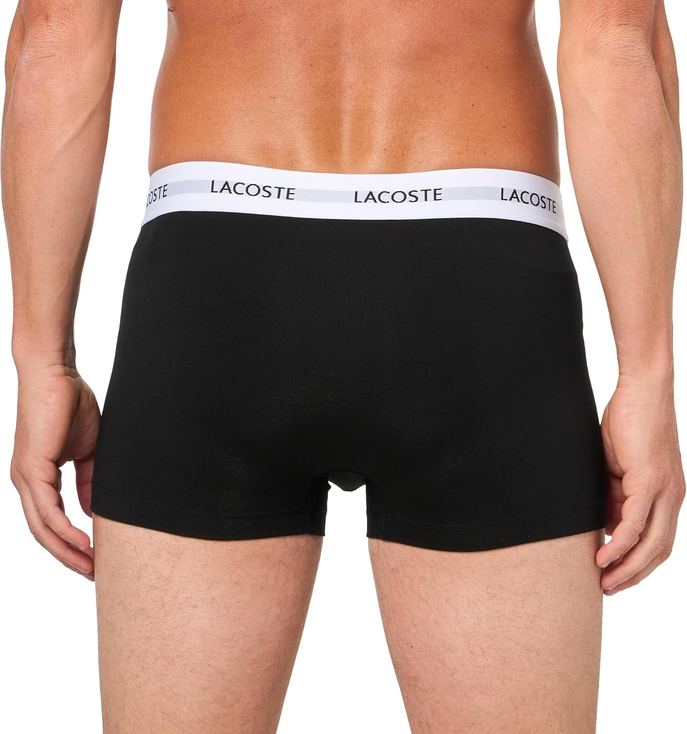 image:imageLacoste Mens Cotton Stretch Essentials Trunks 3packNew BlackWhiteDove Grey
