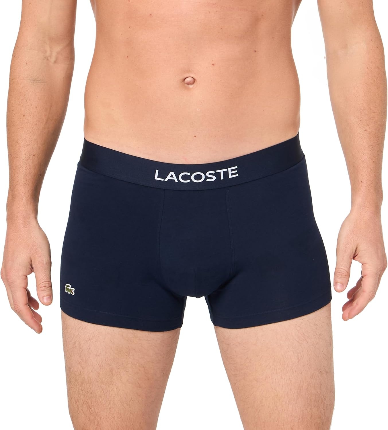 image:imageLacoste Mens Cotton Stretch Essentials Trunks 3packRedWhiteNavy Blue
