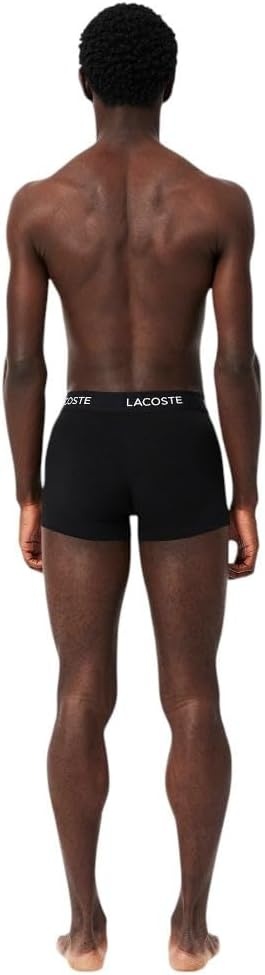 image:imageLacoste Mens Cotton Stretch Essentials Trunks 5packBlack With Black Waistbands