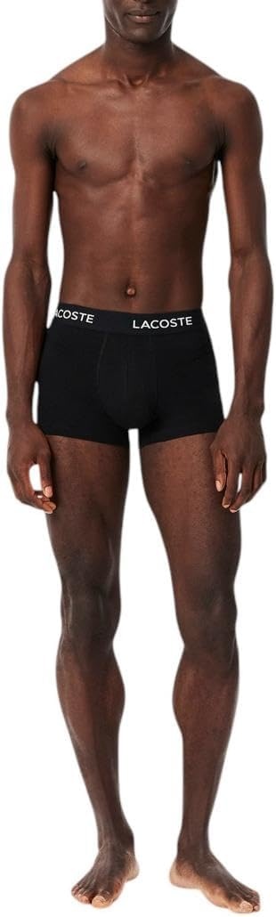 image:imageLacoste Mens Cotton Stretch Essentials Trunks 5packBlack With Black Waistbands