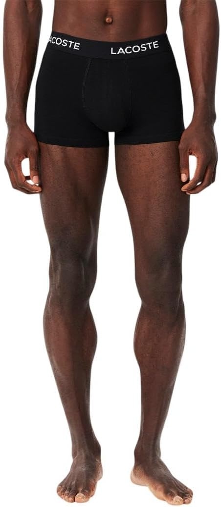 image:imageLacoste Mens Cotton Stretch Essentials Trunks 5packBlack With Black Waistbands