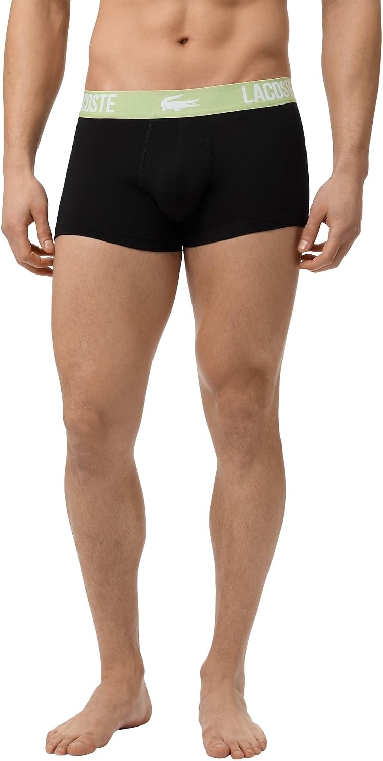 image:imageLacoste Mens Cotton Stretch Essentials Trunks 5packBlackGreenBirch
