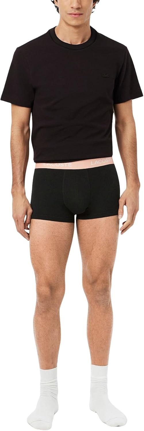 image:imageLacoste Mens Cotton Stretch Essentials Trunks 5packBlackMiamiLionnePecan